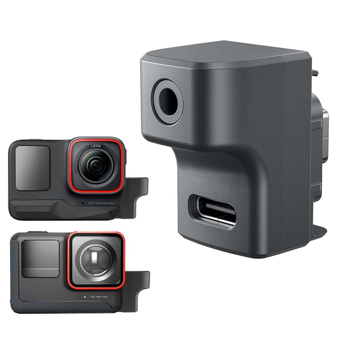 ZORBES® Insta 360 Ace Pro Mic Adapter for Insta360 Ace Accessories, External Microphones Type-C and 3.5mm Audio Ports for Insta360 Ace / Insta360 Ace Pro