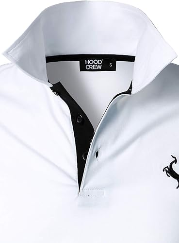 Miniatura 4 de HOOD CREW Camisa Polo Clásica de Hombre de Manga Corta, Camisas Ligeras Casuales
