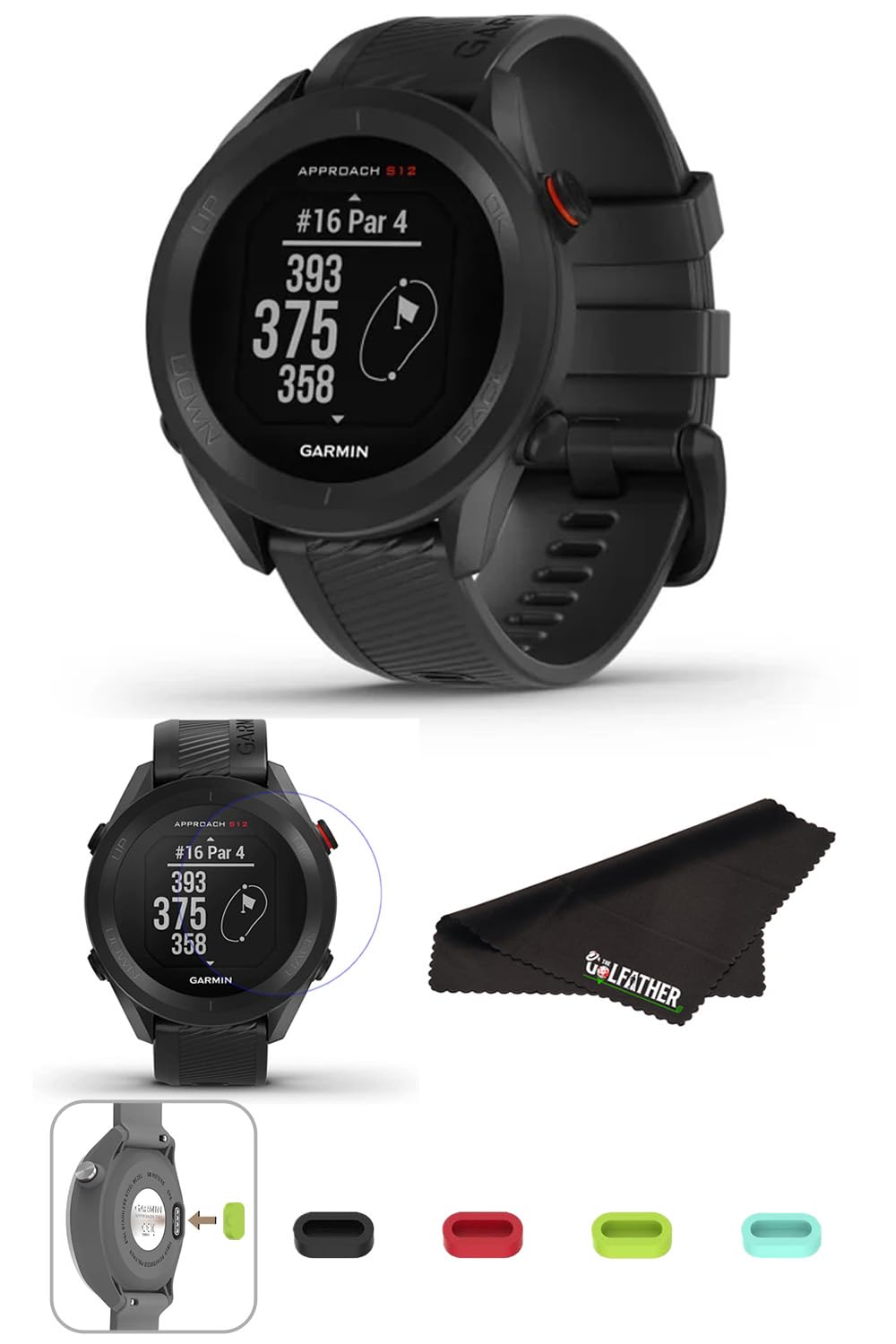 Garmin Approach S12 (Black), Easy-to-Use GPS Golf Watch