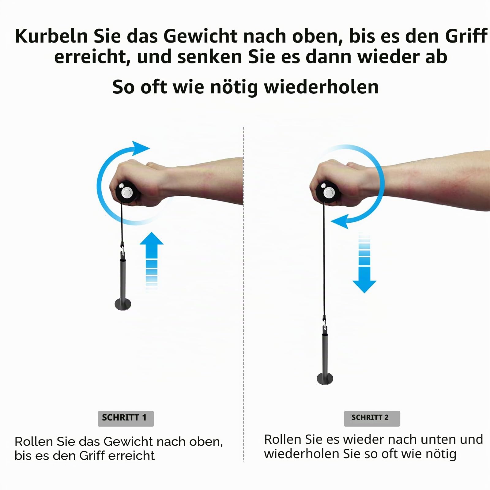 Handgelenk- und Unterarm-Blaster, Handgelenkrolle & Unterarmtrainer für Training und Workout, ideal für das Krafttraining von Hand, Handgelenk und Unterarm zu Hause oder im Fitnessstudio