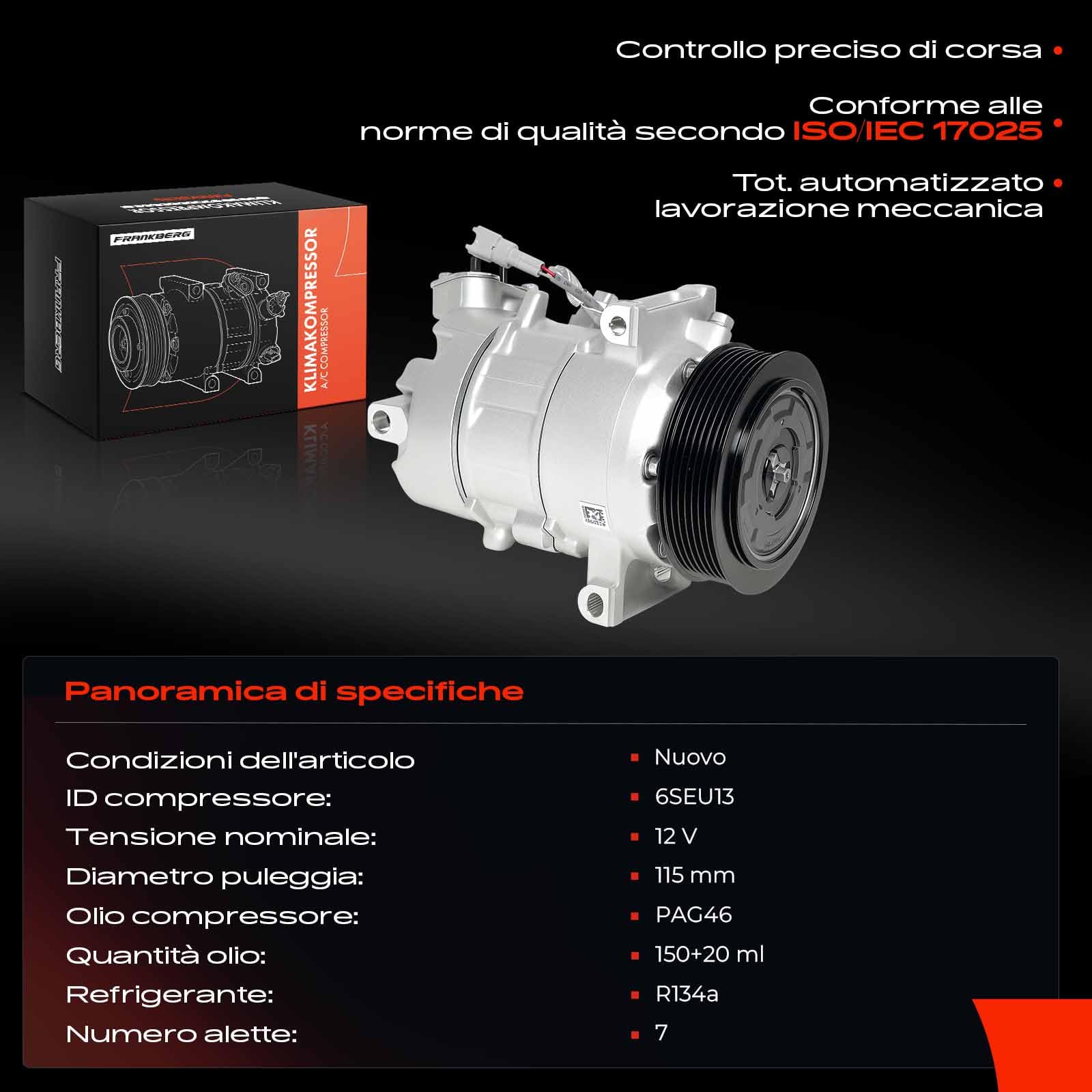 Frankberg Compressore per aria condizionata con frizione