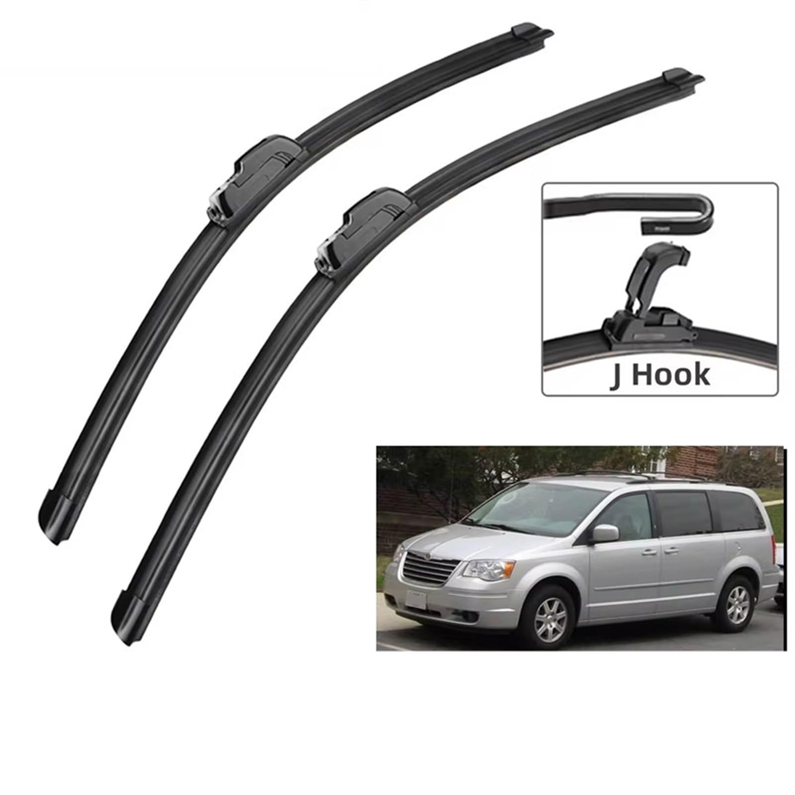Spazzola Tergicristallo Compatibile con Chrysler per Town per Country 5 2008 2009 2010-2016 Accessori per Auto Spazzole Tergicristallo Anteriori Tergicristalli Ganci per Tipo U J 26" + 20"
