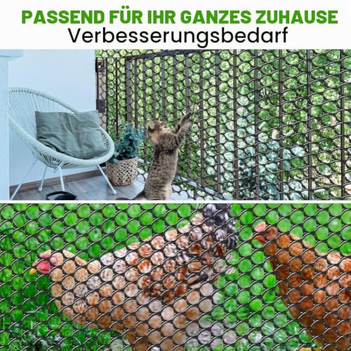 Gohytal Kunststoffgeflecht, Kunststoffzaun Kunststoff Geflügelzaun Sechseckgeflecht für Balkon Garten Hühnerdraht Kaninchendraht Hundezaun Katzennetz Balkon und Pflanzenschutz Löcher 1.8 m, 40cmx6m