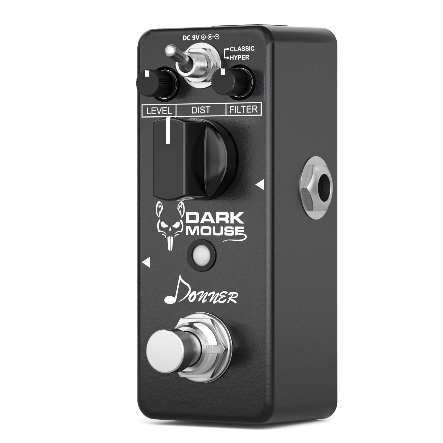 Donner Distortion Pedal de Efectos, Dark Mouse Pedal de Efectos Guitarra, 2 Modos de Trabajo True Bypass