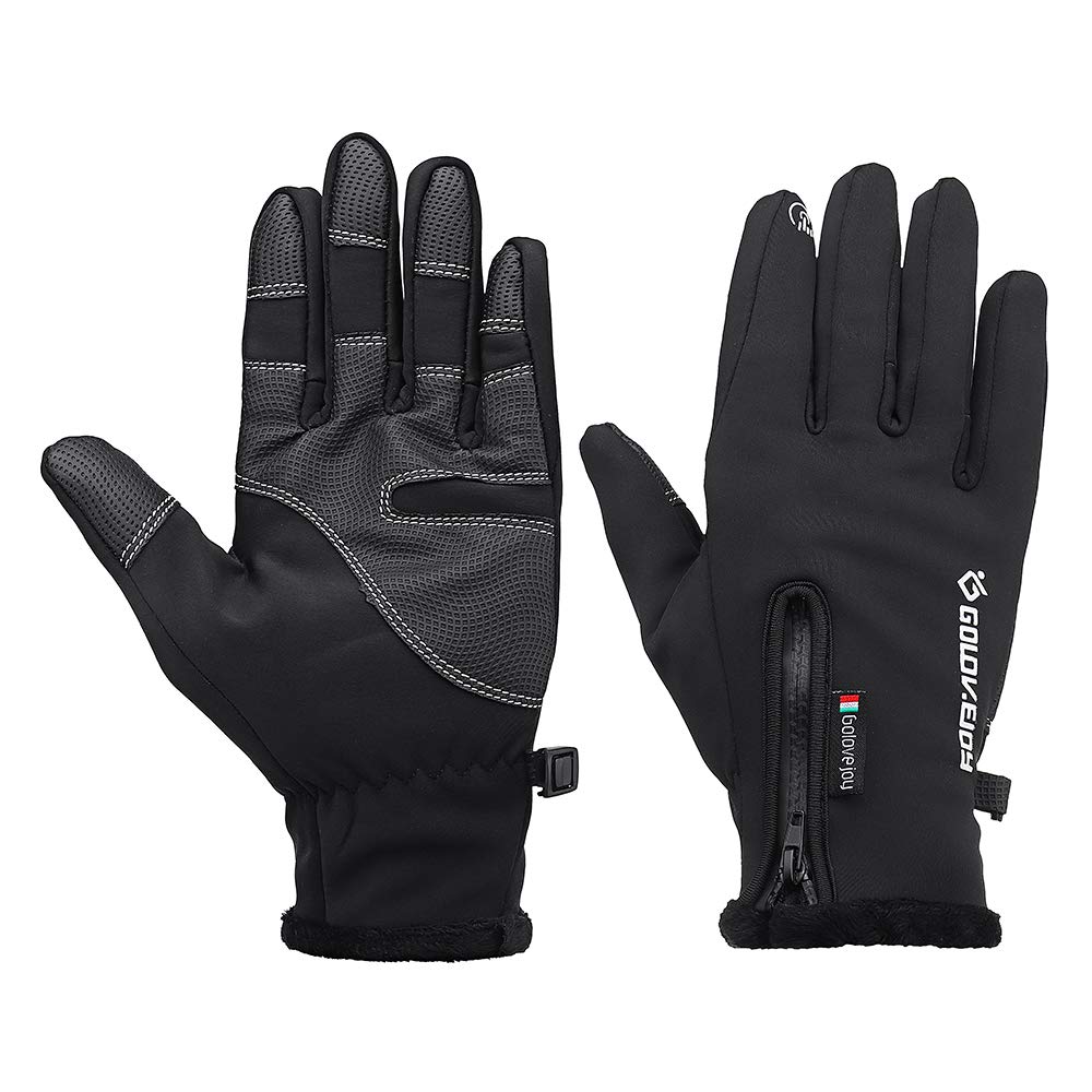 Amélioré Imperméable À l'eau Tactile Gants pour Moto Cyclisme Ski Hommes Noir S