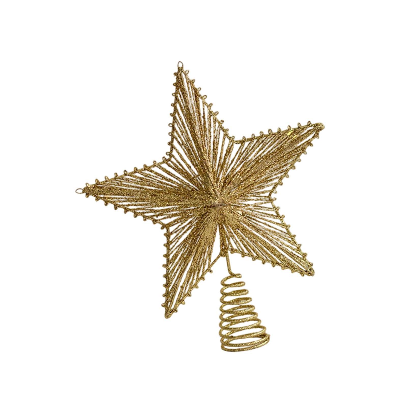 TFAOYS Christmas Tree Toppers Elegant Five Pointed Star Festival Tree Top Decoration for Indoor Outdoor Use Parties Supplies Star Ornament
