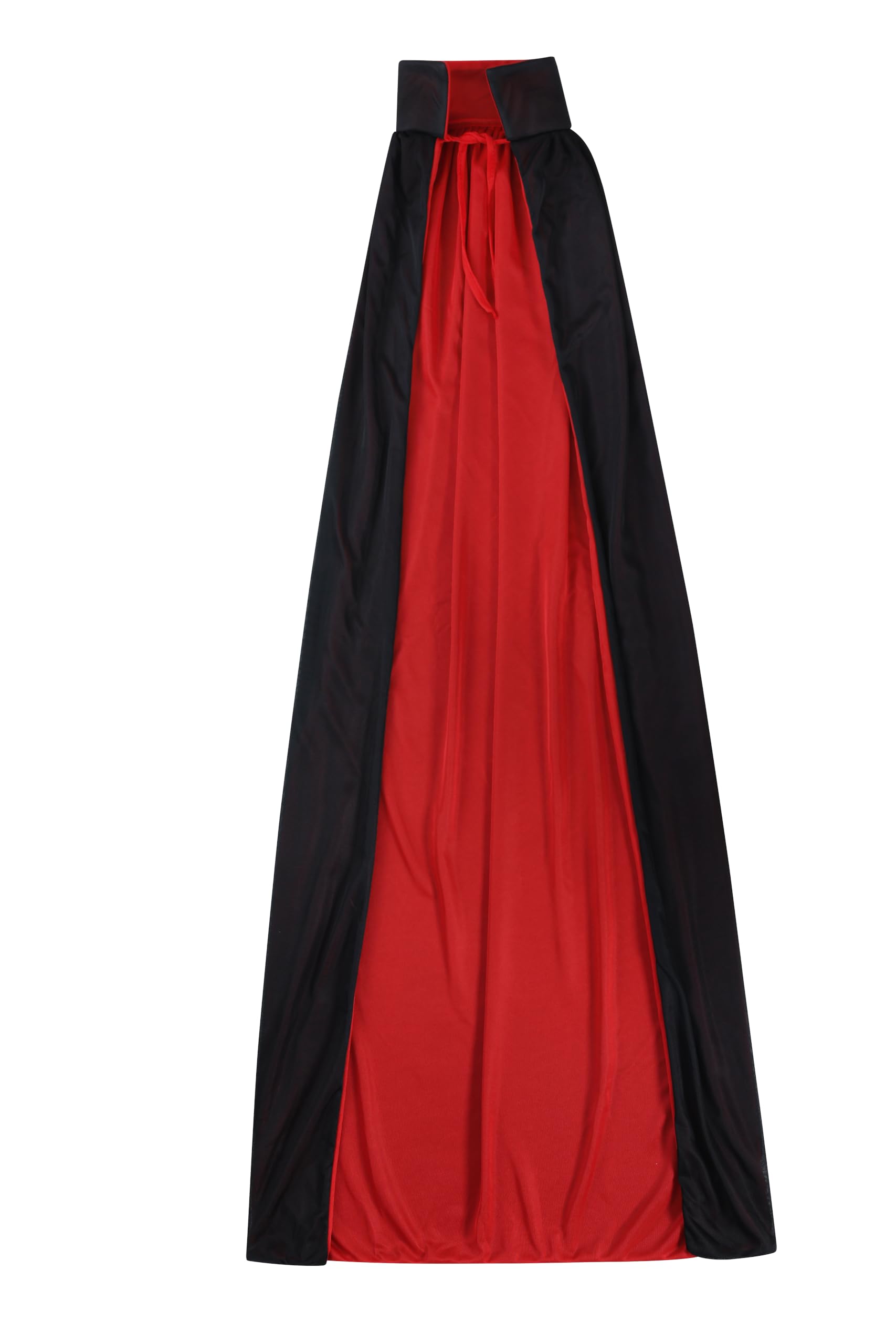 VIROSA Reversible Adult 1.4m Long Cape Costume – Black and Red Full Length Fancy Dress Cloak for Halloween, Vampire, Witch, Cosplay, Party and Stage Performance