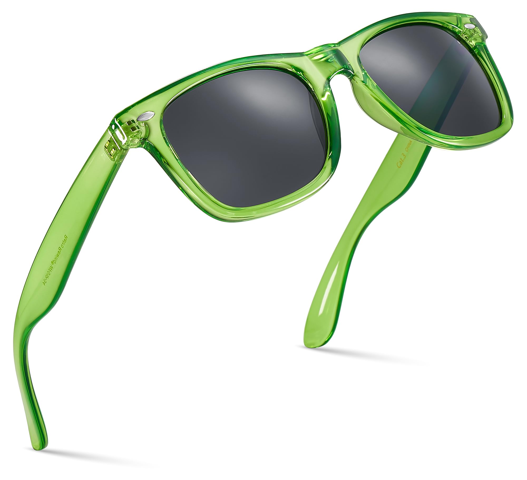 Retro Rewind Translucent Frame Colorful Neon 80s Mirrored Sunglasses for Men Women