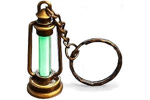 Self-Illuminating Vintage Lantern Keychain with Tritium Tube for Outdoor Adventures