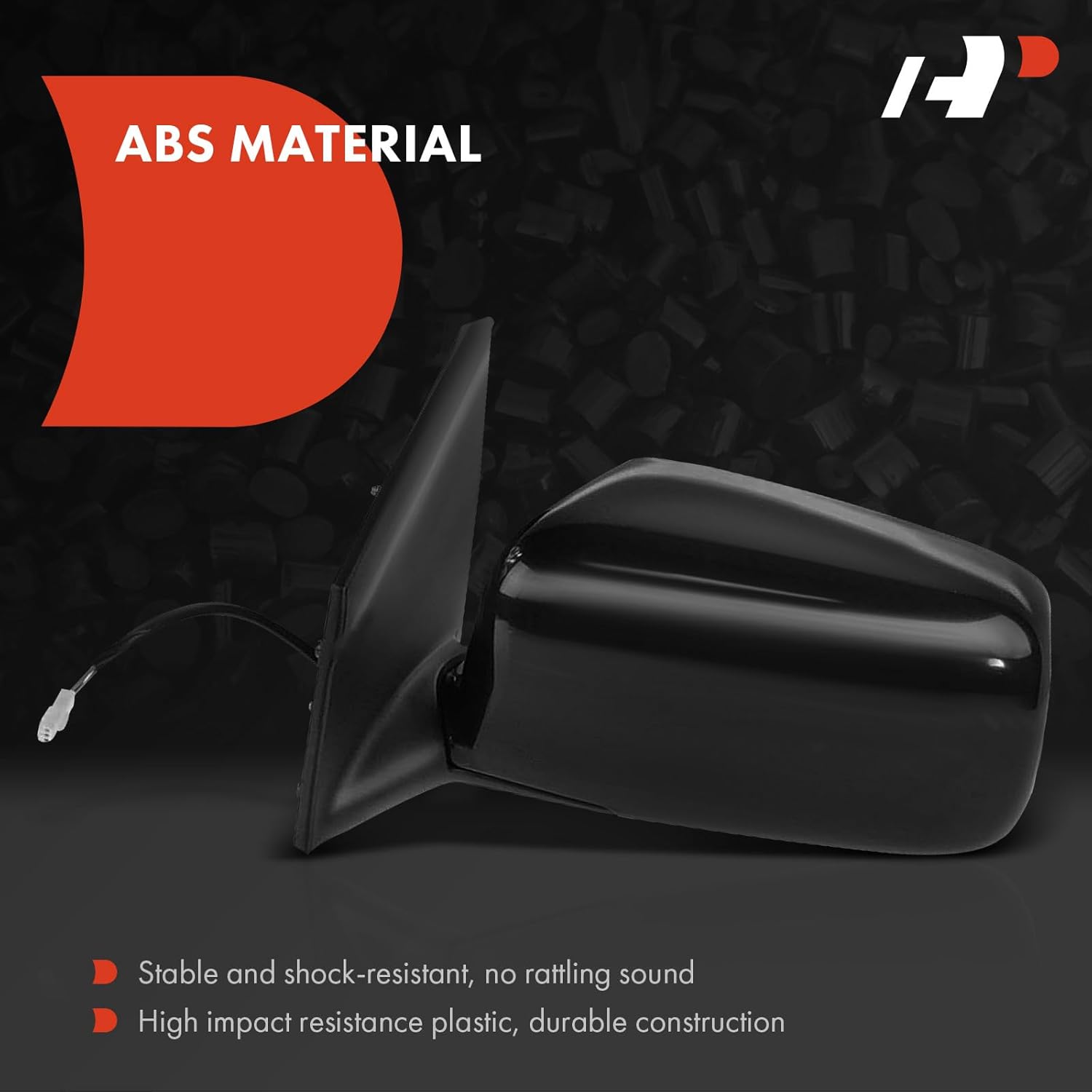 A-Premium Driver Side Power Door Mirror - Compatible with Mitsubishi Lancer 2002-2007 - Non-Heated Manual Folding Black Outside Rear View Mirror