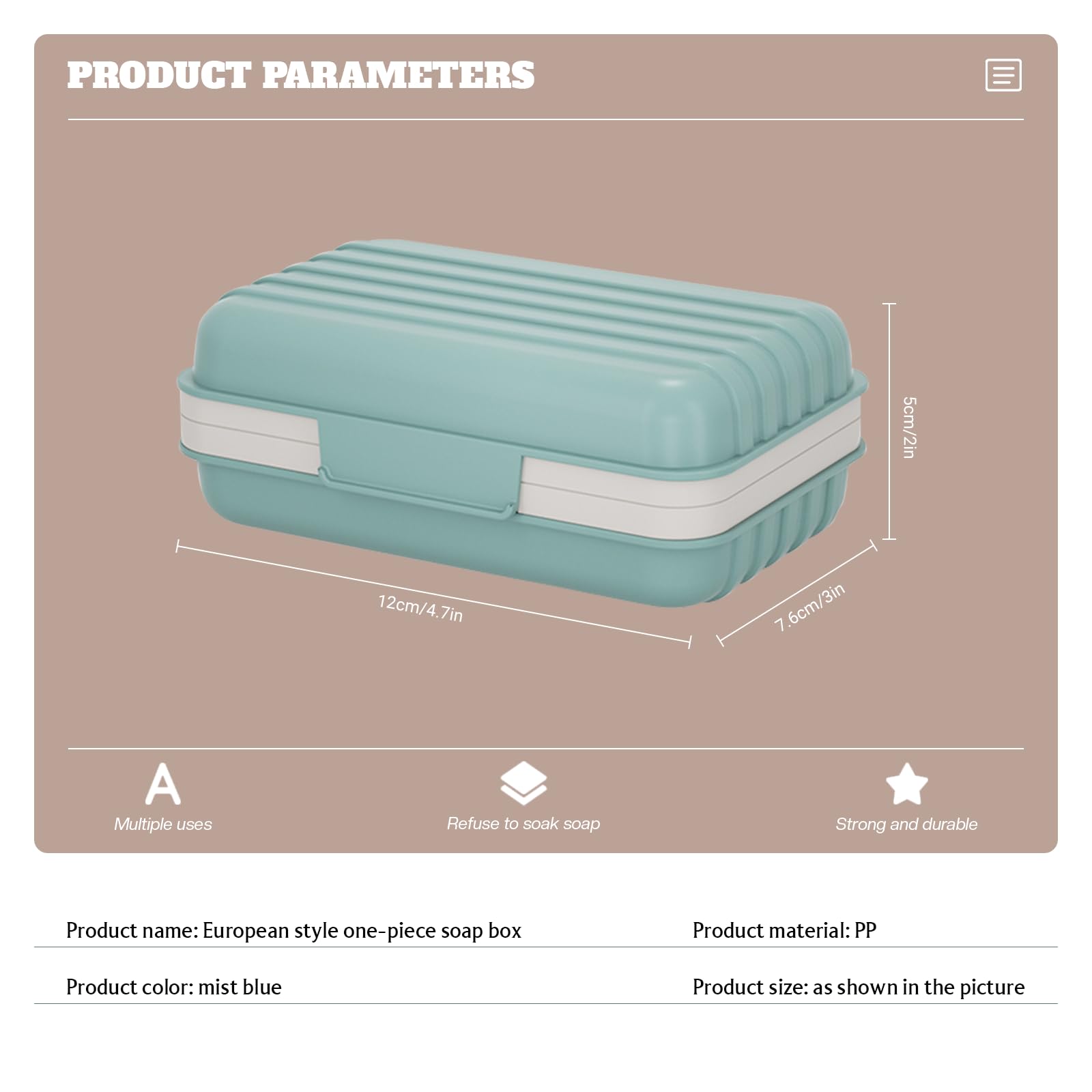 Bailinks 1 PCS Soap Dish, Portable Soap Box with Lid, Travel Soap Case for Bathroom Shower, Kitchen, Hiking - Image 2
