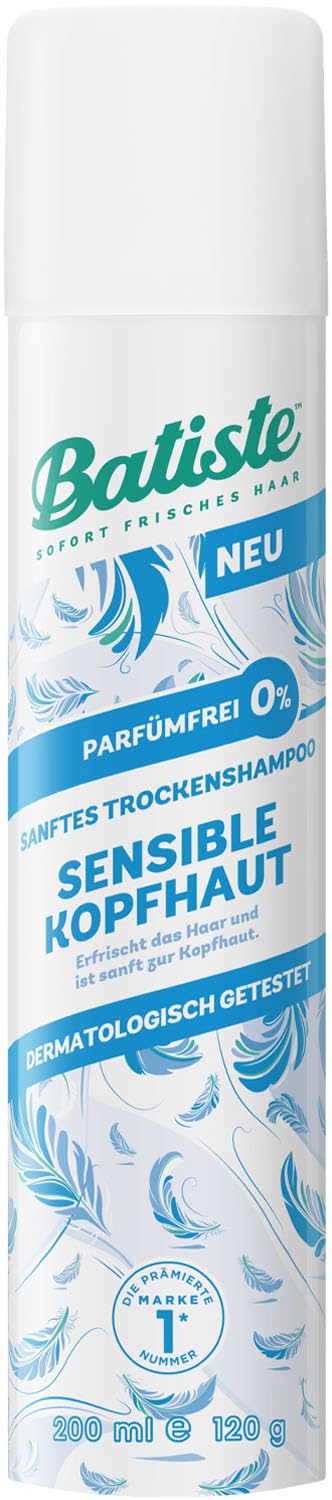 Batiste Trockenshampoo Sensible Kopfhaut Parfümfrei, 200 ml, ohne Ausspülen