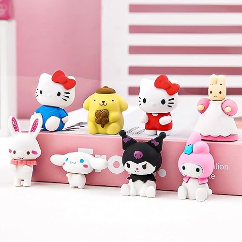 Miniatura 4 de 8 piezas de borradores de dibujos animados en 3D, Kawaii para niños, rompecabezas de escritorio, mini borradores de goma para mascotas, borradores