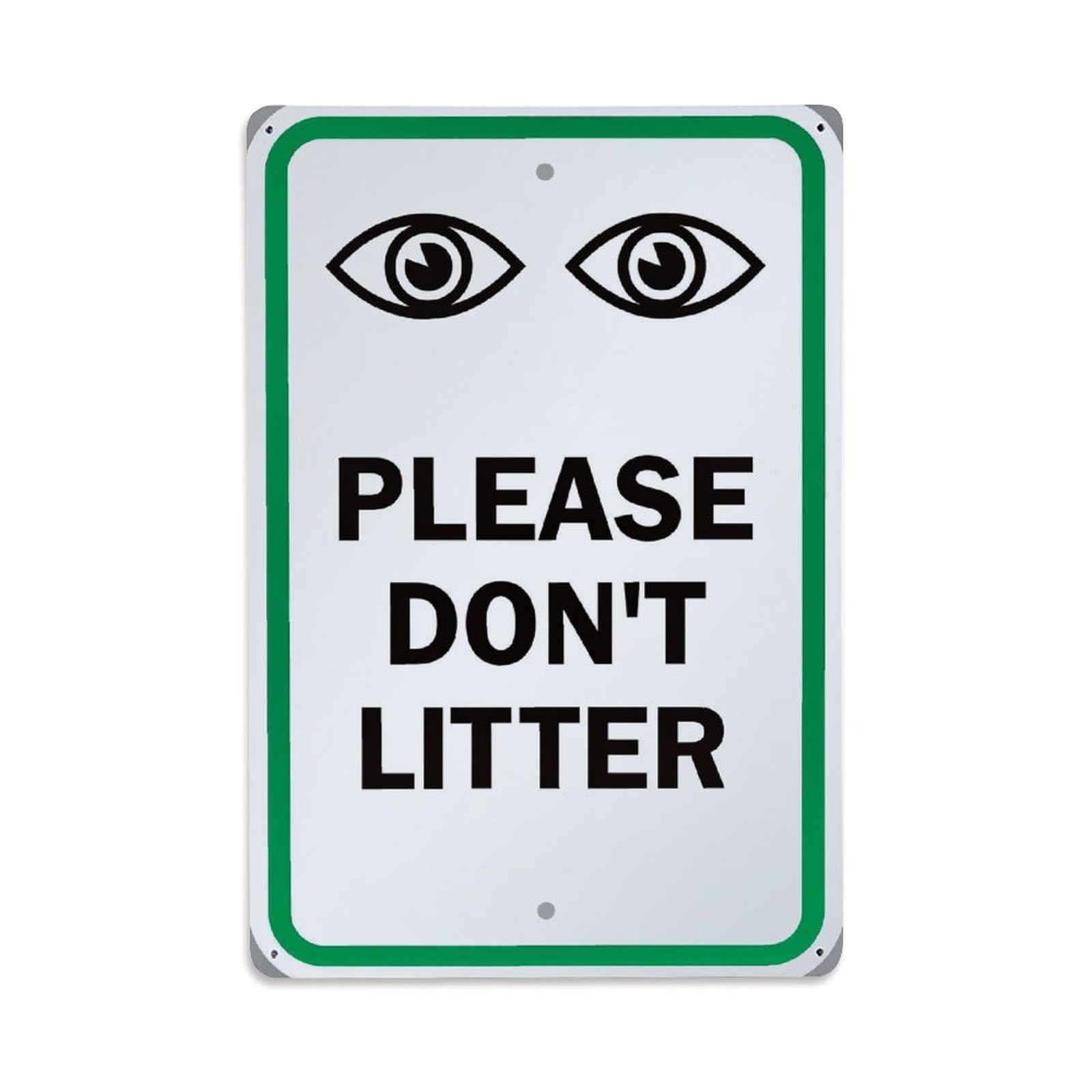 Jdfenggu Vintage Eyes Please Don't Litter Sign Retro Metal Tin Sign, Decor Art Poster For Bar, Home, Man Cave, Kitchen, Laundry Room Gift 8X12inch