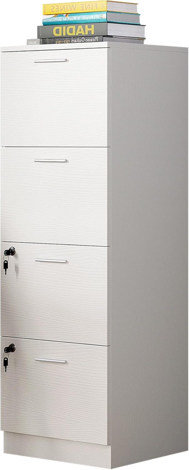 File with Lock, Home Office White Color, Deep Vertical Mail Storage