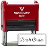 Rush Order Self Inking Rubber Stamp (Red Ink) - Large 2 Pack