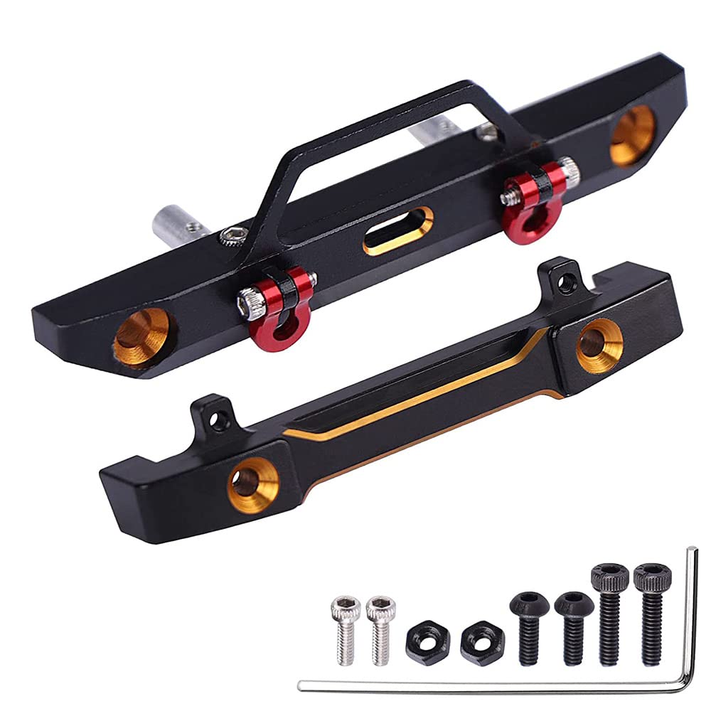 Set di 2 pezzi in metallo anteriore e paraurti posteriore per Axial SCX24 AXI90081 1/24 RC Crawler Auto Upgrade Parti