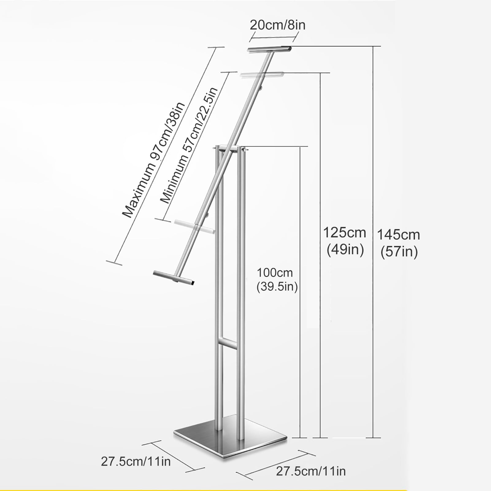 Soporte para carteles, soporte de exhibición de altura ajustable para carteles, pedestal de pie para señalización interior