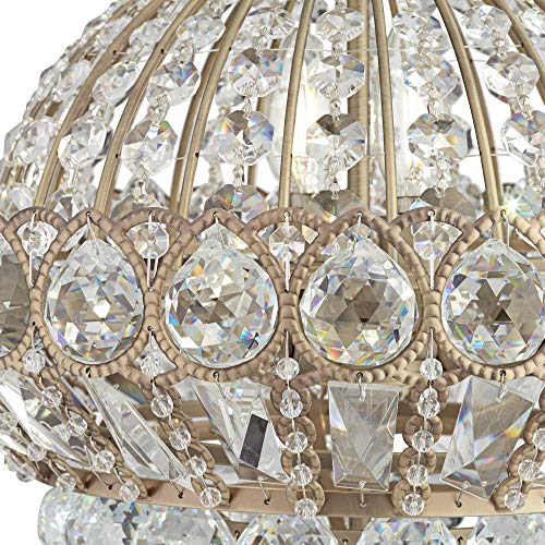 Vienna Full Spectrum 81148 Wallingford Antique Brass Gold Chandelier Lighting 16 Inch Wide Clear Crystal Shade 6-Light Fixture thumb #8