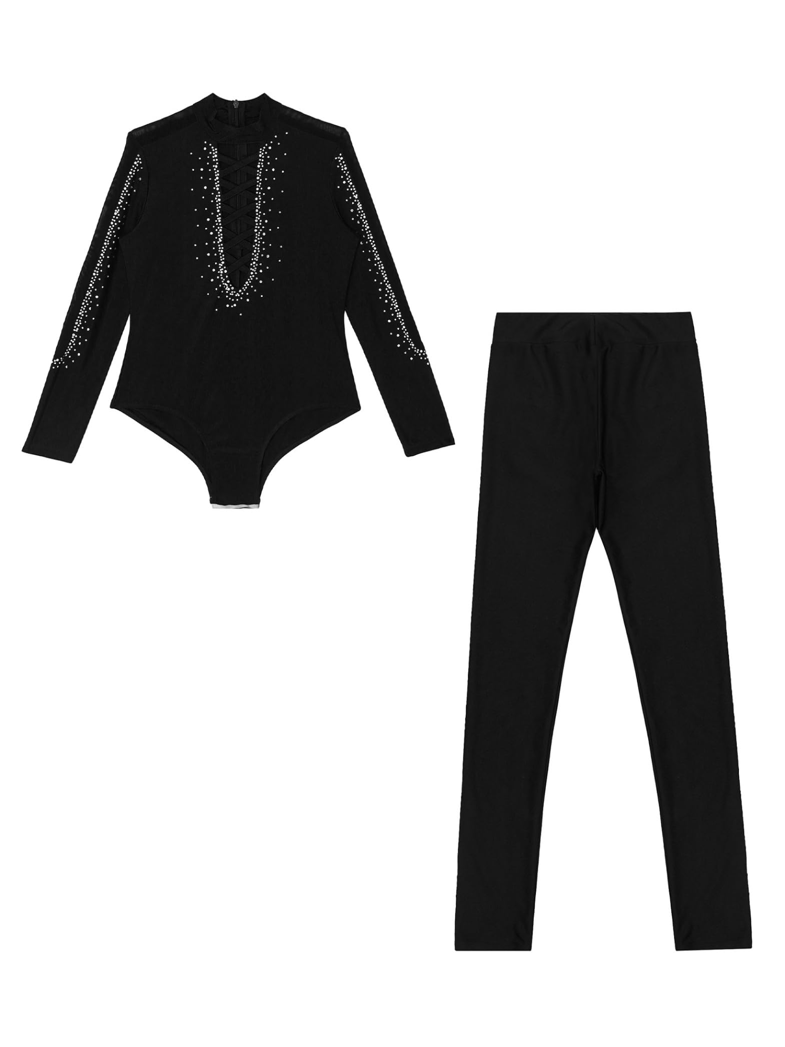 Kinder Turnanzug Jungen Glitzer Gymnastikanzug mit Hose Leggings Ganzkörper Trikot Leotard Eiskunstlauf Body Sport Overall Jumpsuit