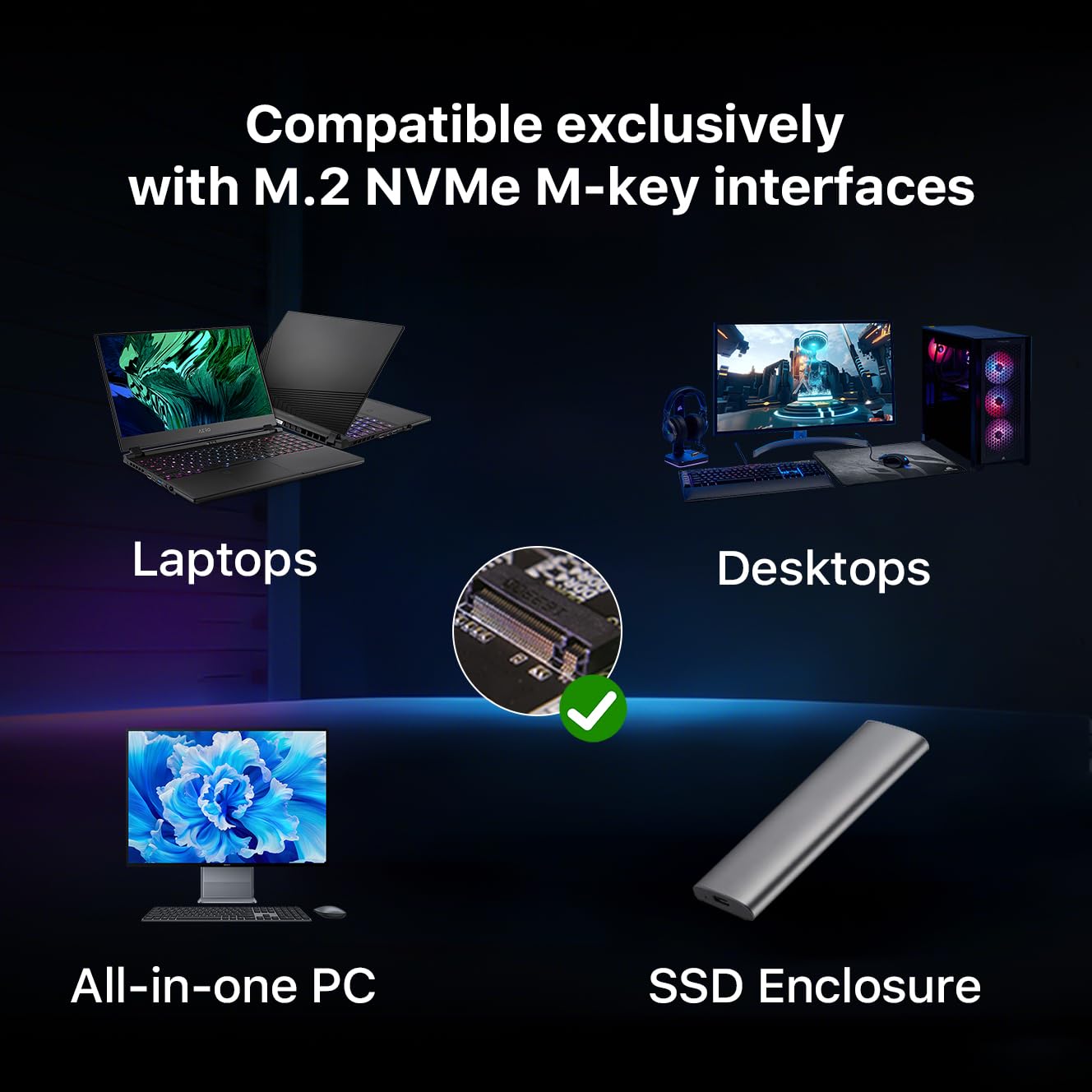 512GB M.2 2280 PCIe Gen3x4 NVMe SSD fino a 2000MB/s | SLC Cache 3D NAND TLC M.2 SSD, Compatibile con laptop, desktop e involucri NVMe