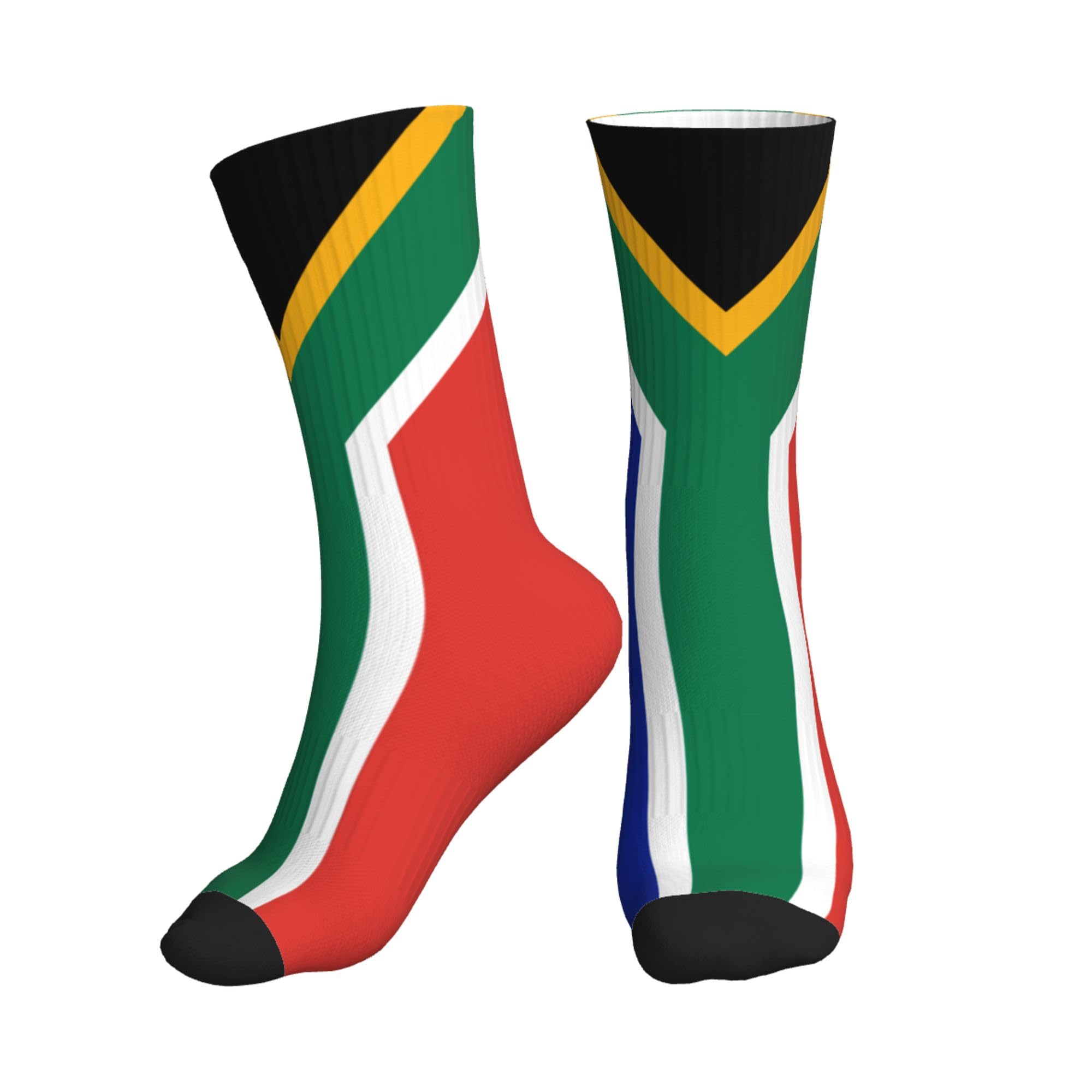 MOCSONE Flag of Guam Unisex Casual Crew Socks Novelty Athletic Socks Men's Dress Socks Patterned Sock, Flag of South Africa, One Size