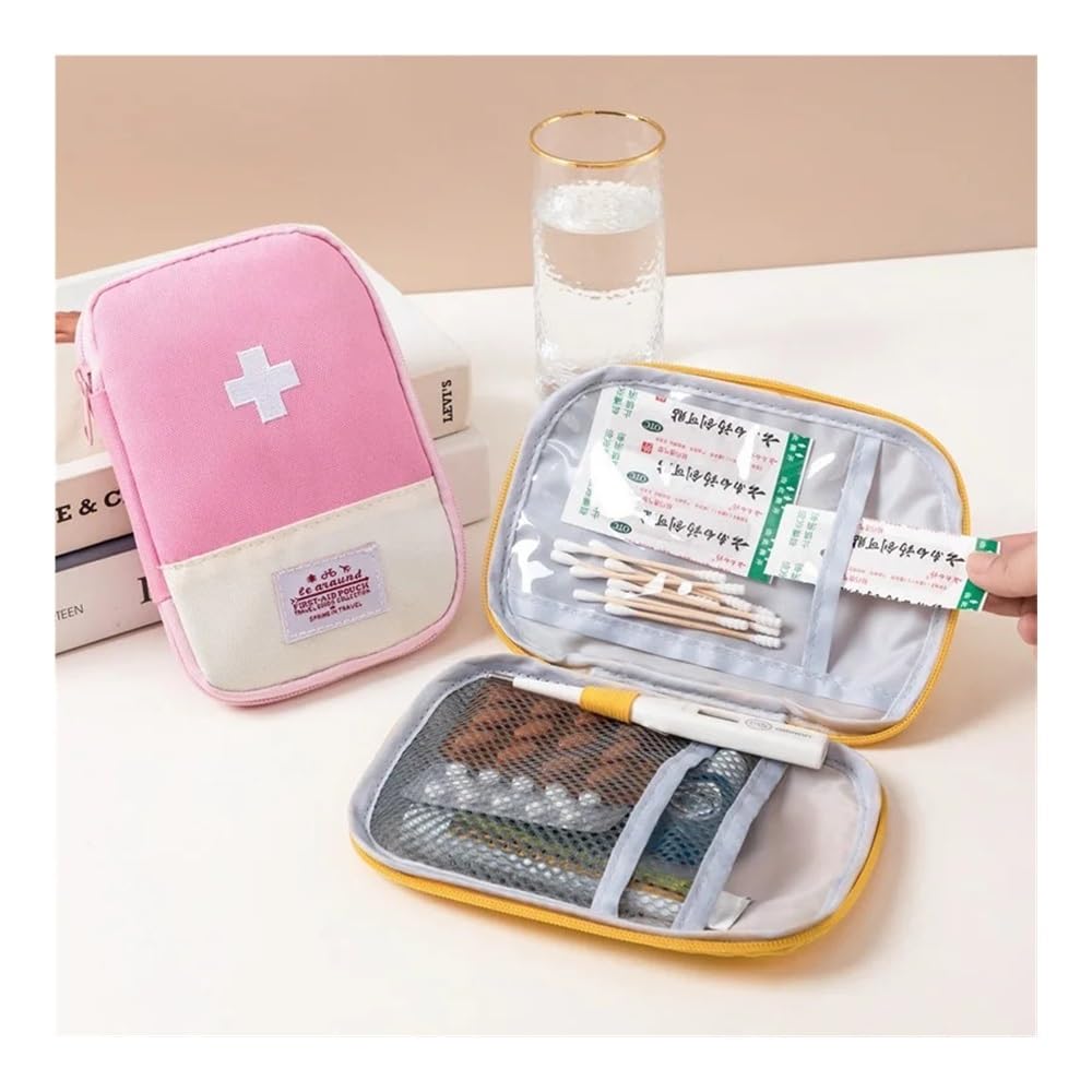 Sac de voyage pour médicaments - Pochette de rangement pour pilules - Pour l'extérieur, les urgences, la maison - Transport facile - Bleu - Taille XL