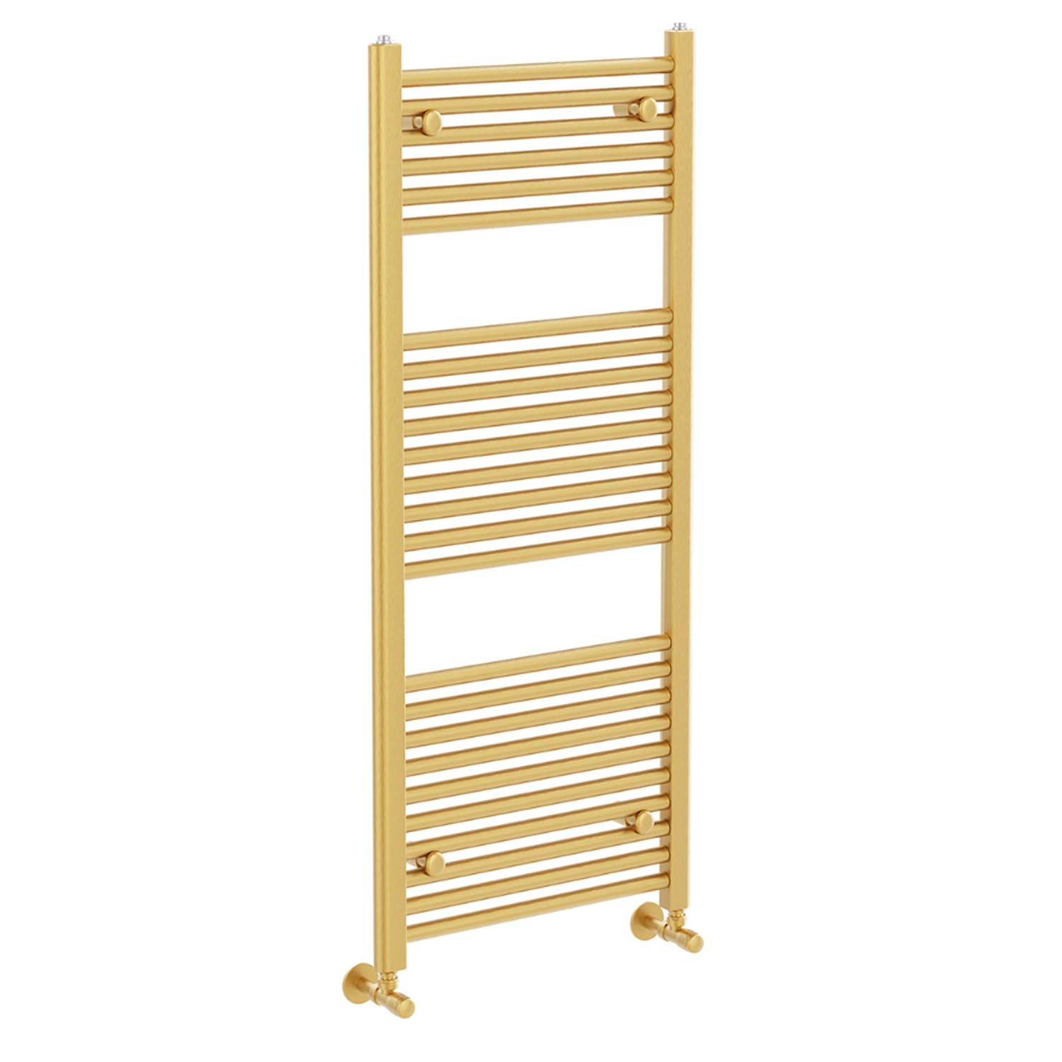 Go Bathrooms Newark Gold Bathroom Towel Radiator Wall Mounted Heated Towel Rail Slim Straight Ladder Design Brushed Gold Bathroom Radiator 1200mm x 400mm