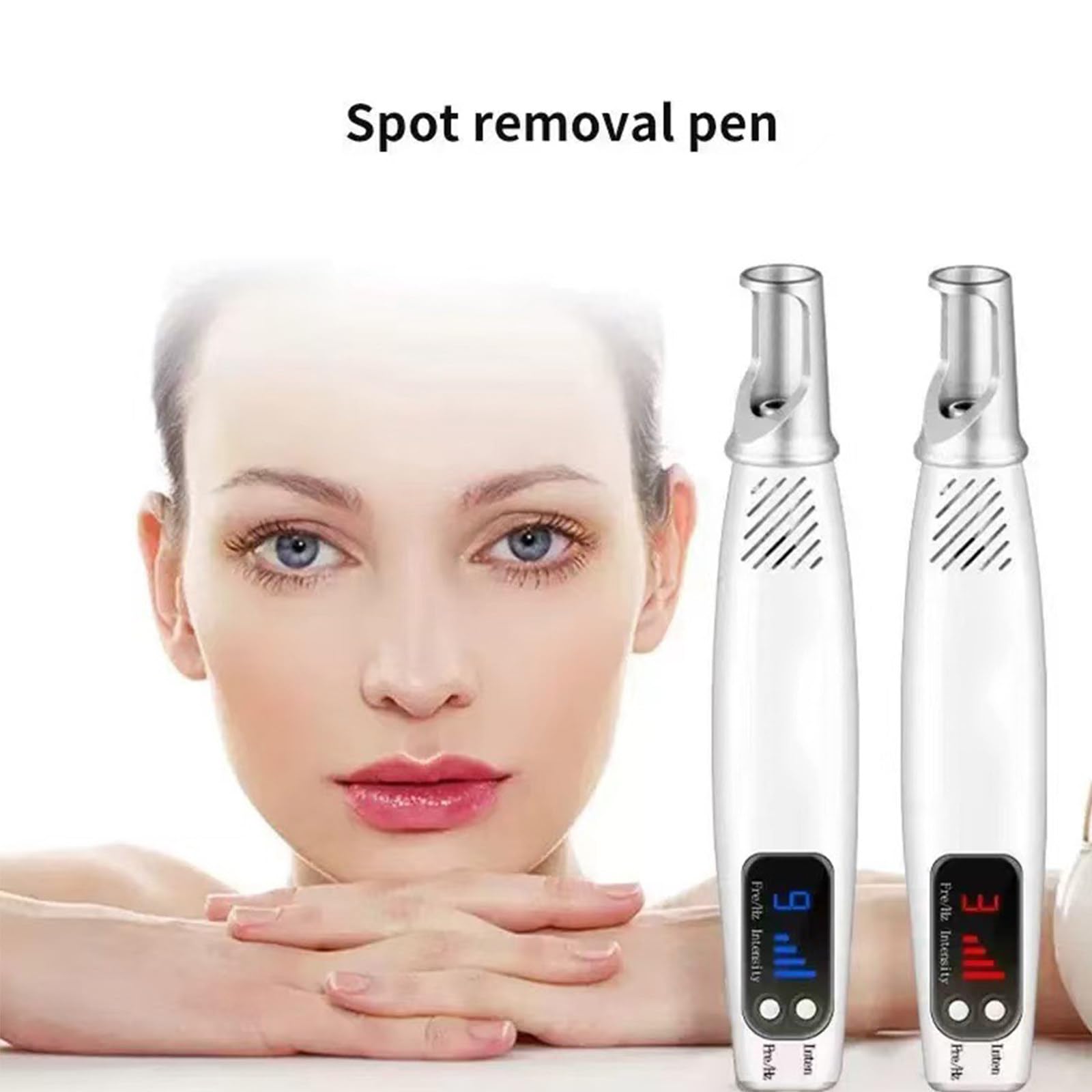 Picosecond Pen Spot Remover Skin Tag & Mole Kit, niebiesko-czerwony zestaw do usuwania znamion i narośli skórnych Picosecond Pen Tattoo Dark Spot Remover z 9 zębami Red