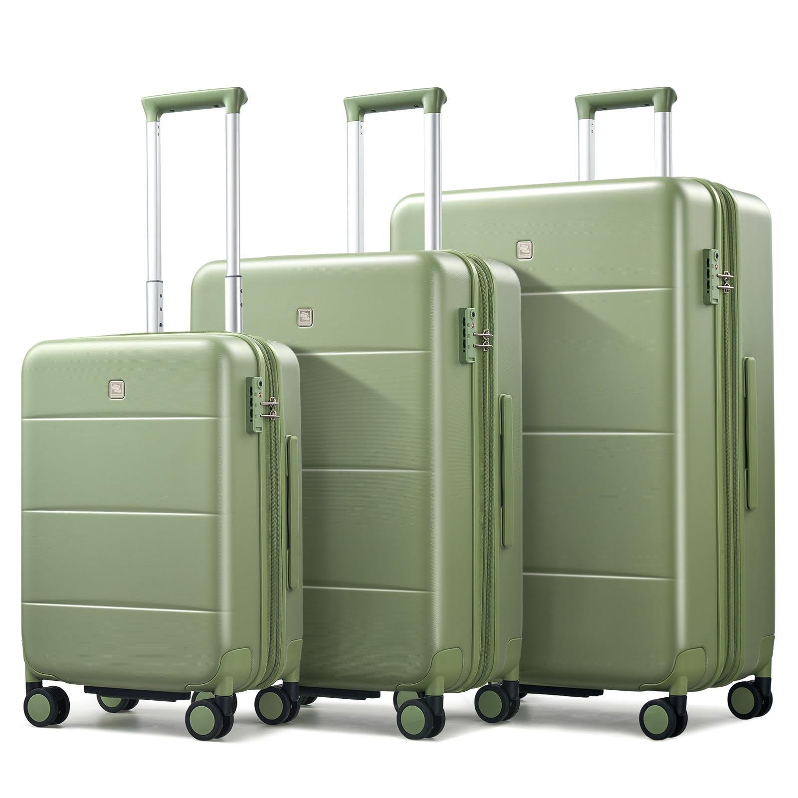 Hanke Expandable 26 Inch Luggage with Spinner Wheels, Hardside Large Suitcase, All-PC Hard Shell Travel Luggage, TSA Lock, Lightweight Durable Checked-Medium (Blackish Green, 93L) — view 47