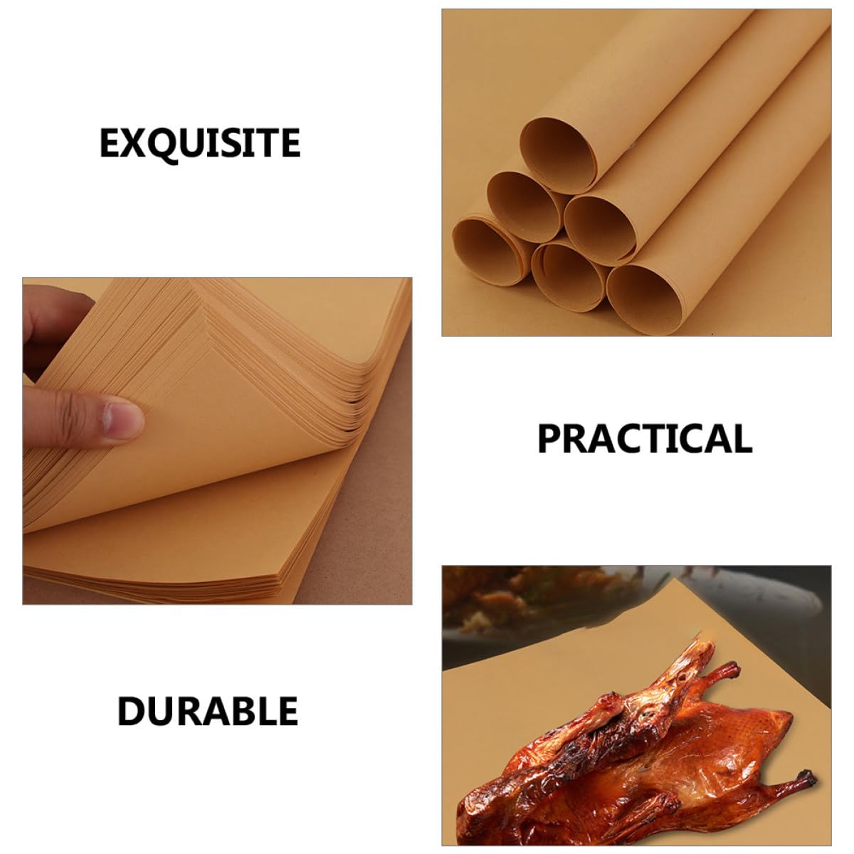 jojofuny Papier D'emballage Alimentaire Khaki sans Odeur Désagréable en Pâte de Bois 300 Feuilles et Résistant Déchirure pour Wraps Sandwichs et Hamburgers
