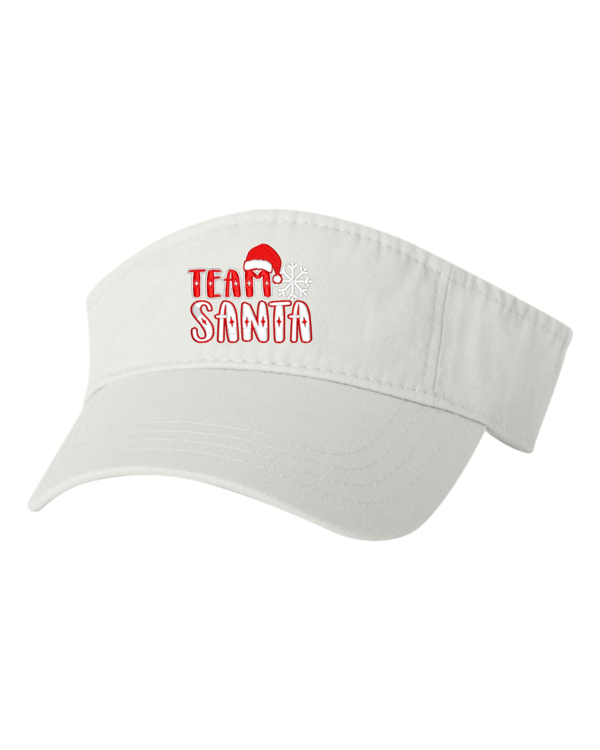 One Size White Visor Team Santa Funny Christmas Eve Morning Party Embroidered Visor Dad Hat