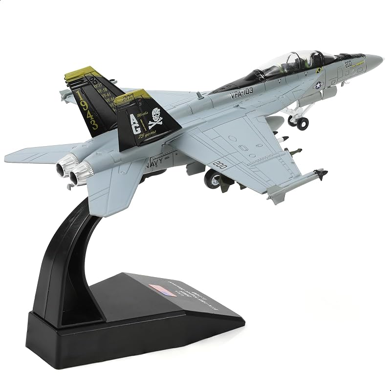 1/100 F/A-18 Super Hornet Fighter Jet Alloy Diecast Model | Ornaments Collectible Plane for Military Fans Aircraft Model Gift for Aviation Enthusiasts Desktop Display Collect Decor