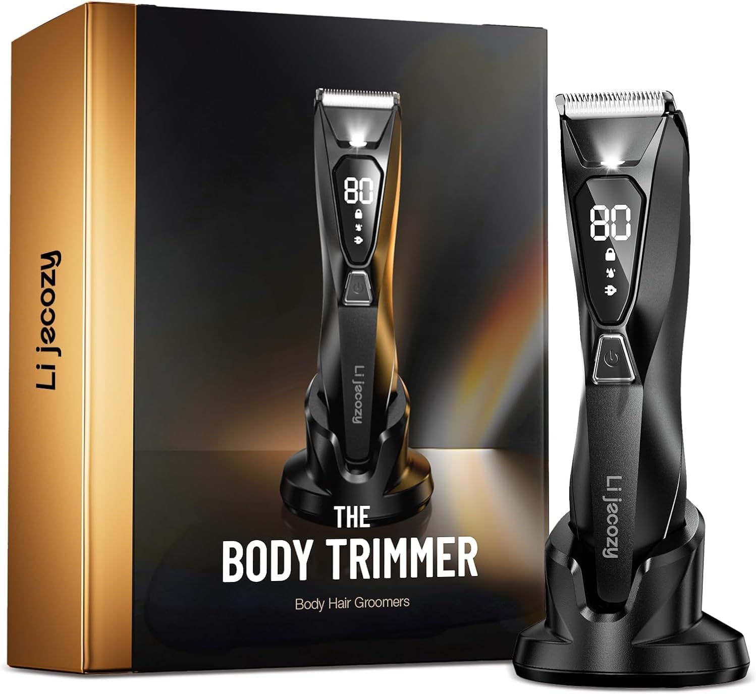 Body Hair Trimmer for Men - Pubic Hair Trimmer for Man - Electric Ball Shaver with Display