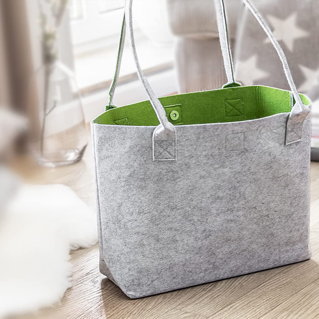 Trendico 2018002 - Bolso de mano para mujer Grande Exterior gris, interior verde