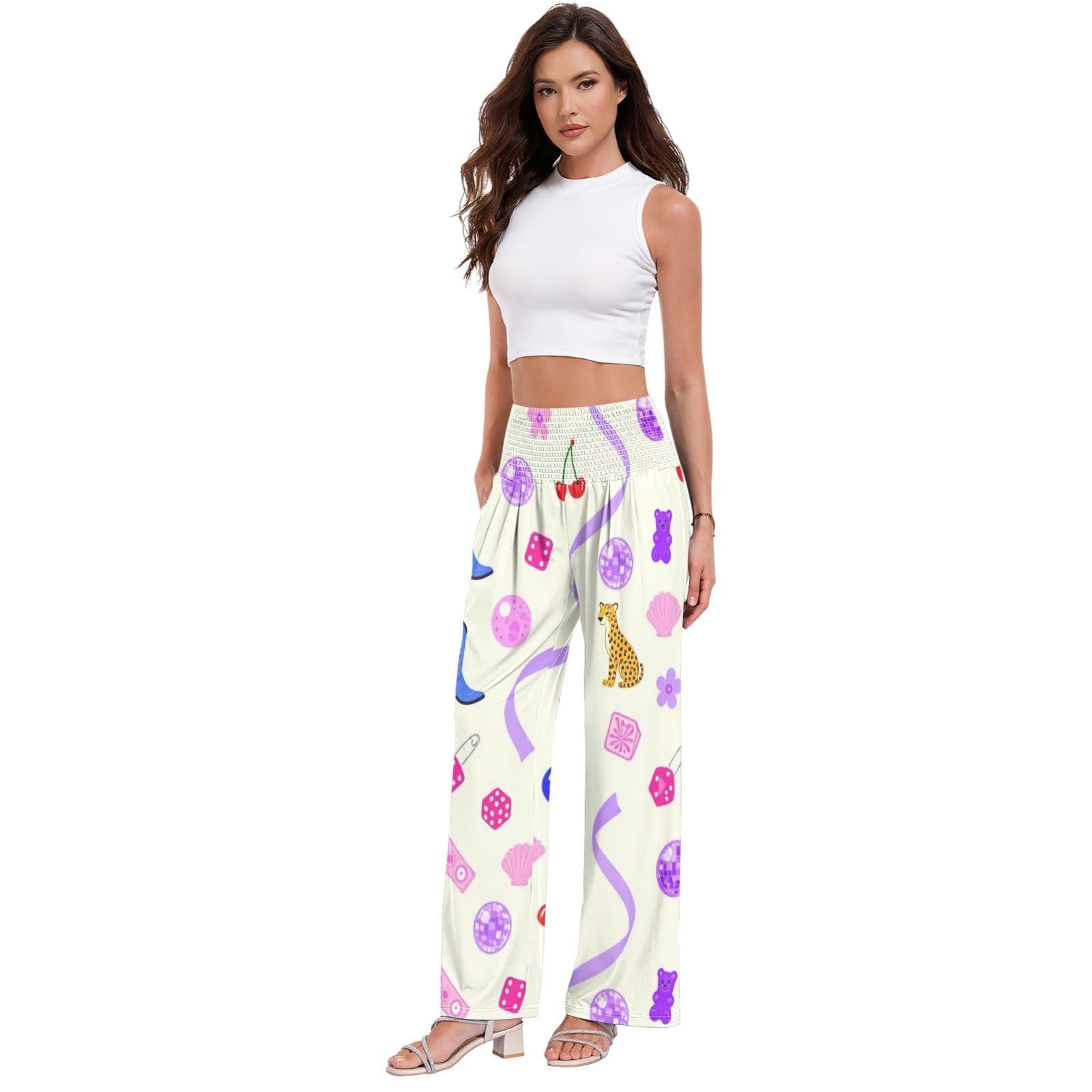 Pantalones de fiesta retro para mujer, resistentes a las arrugas, pantalones casuales de viaje