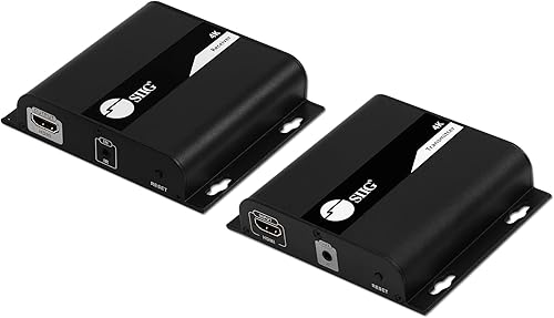 SIIG Extensor HDMI 4K sobre IP CAT5e67 Ethernet hasta 394 pies balun HDMI uno a uno o uno a muchos HDCP 22 CE-H25D11-S2