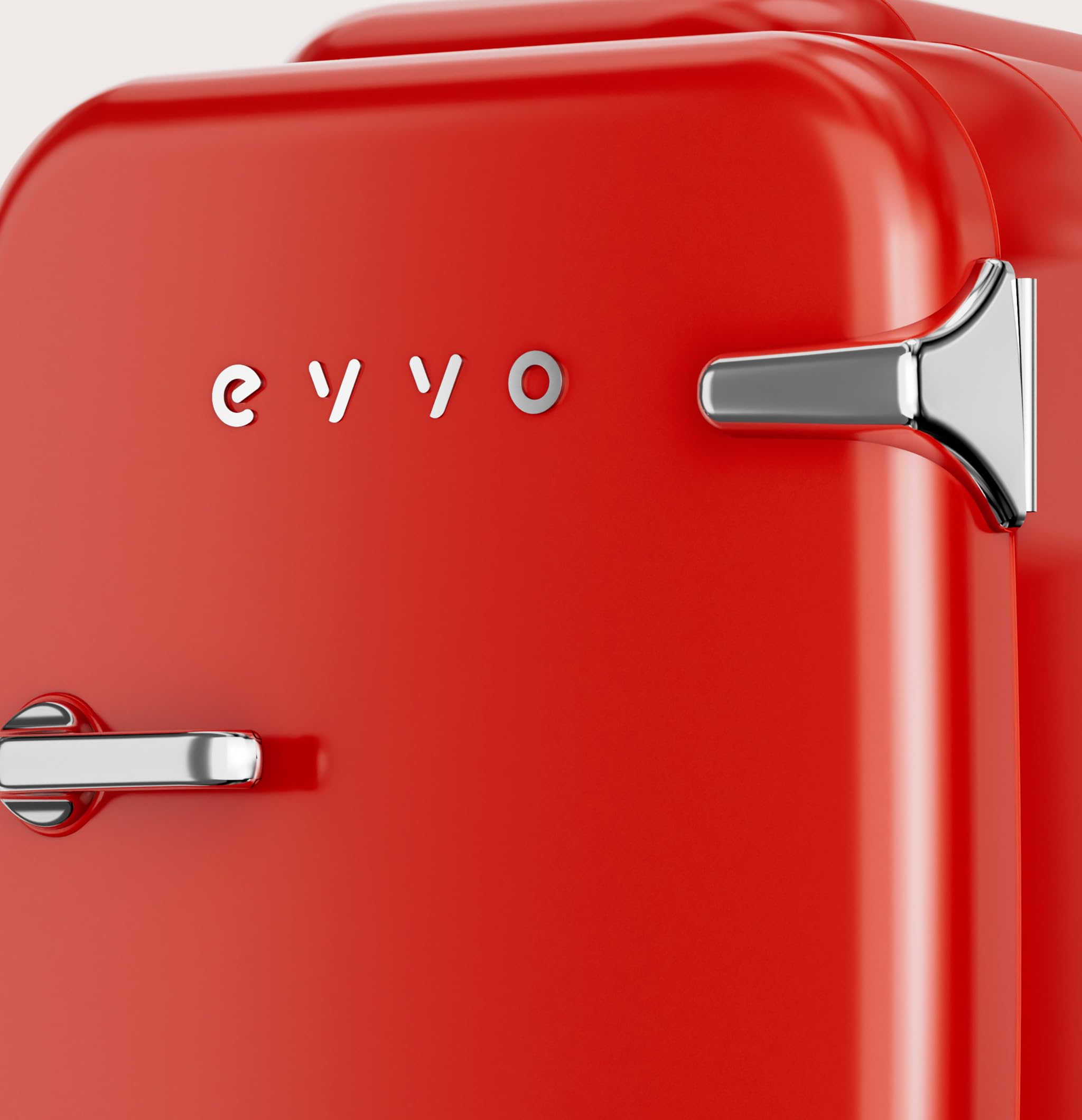 EVVO F4 Mini Frigorifero Retrò Rosso 4L - Mini Frigorifero per Creme, Trucco e Bellezza | Mini Frigorifero Portatile per Stanza, Ufficio e Auto | Funzione Fredda e Calore | Silenzioso | 12 V/220 V