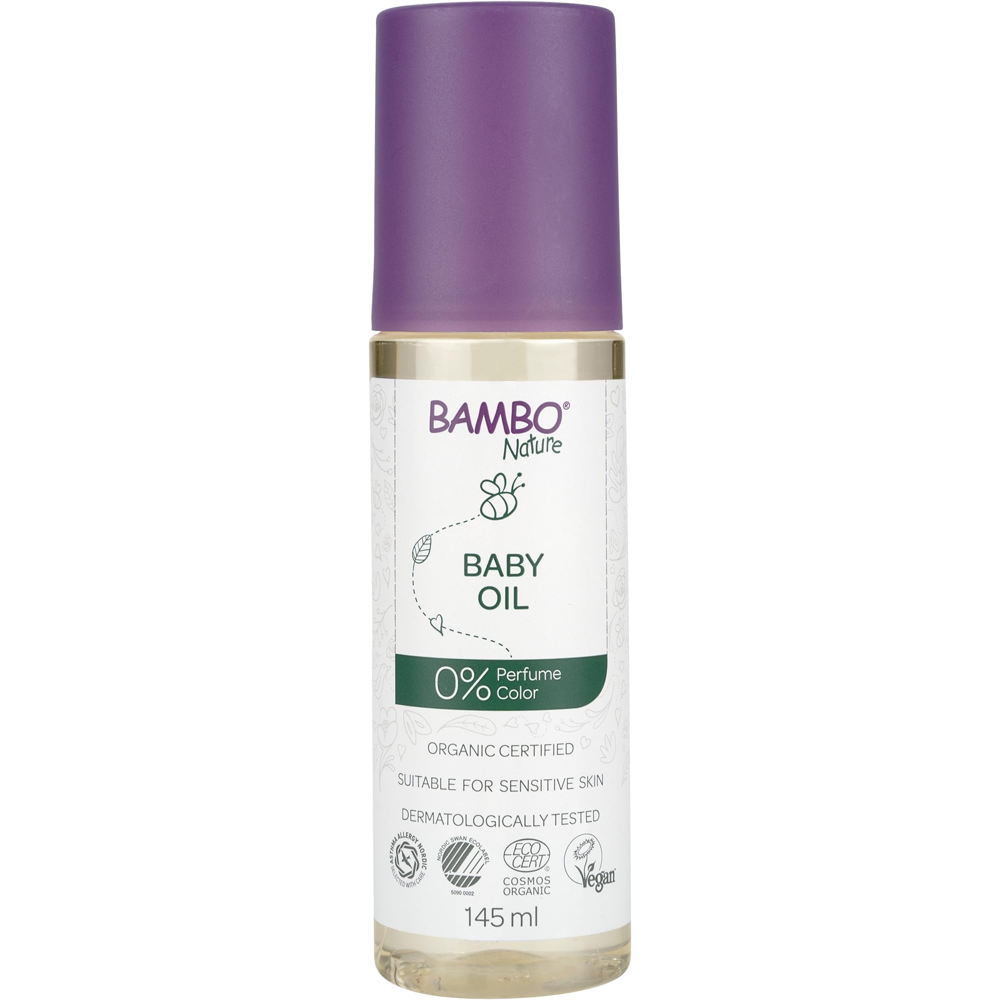 Bambo Nature Baby Oil 145 ml | Mehrzweck-Körperöl für alle Neugeborene, Babys und Familien | Babyöl zum Baden, Massieren und bei Milchschorf | Zertifizierte Bio-Babypflege für trockene Haut