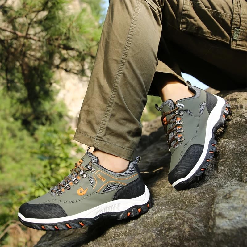 Men's Athletic Running Shoes, Lightweight Breathable Mesh Sneakers with Air Cushion, Lace-up Low-top for Walking, Training, Marathon