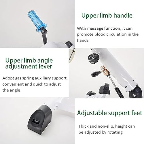 Miniatura 5 de Ejercitador de pedal motorizado con soporte protector, bicicleta estática eléctrica con pierna y brazo para entrenamiento para ancianos