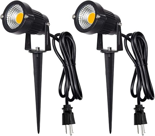 Miniatura 10 de Z Luces LED para paisaje, 5 W, para exteriores, jardín, patio, reflector impermeable IP65, foco exterior con estaca, cable UL de 5 pies con enchufe