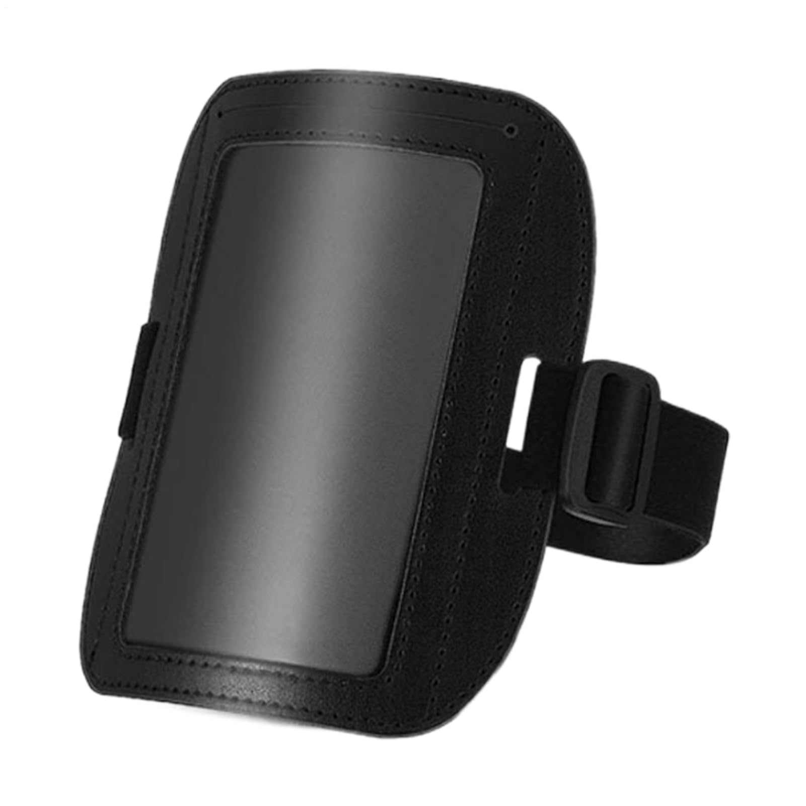 Professional SIA Security Badge Holder Armband - Adjustable Waterproof Name Card Sleeve with Adjustable Strap, Black Horizontal PU Leather ID-Card Sleeve for Access Cards, Factory & Airport Staff