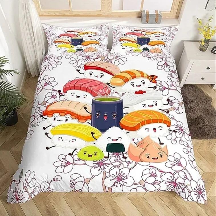 Housse de couette 240 x 260 Sushi Hana pour transformer votre chambre en un espace zen et ludique
