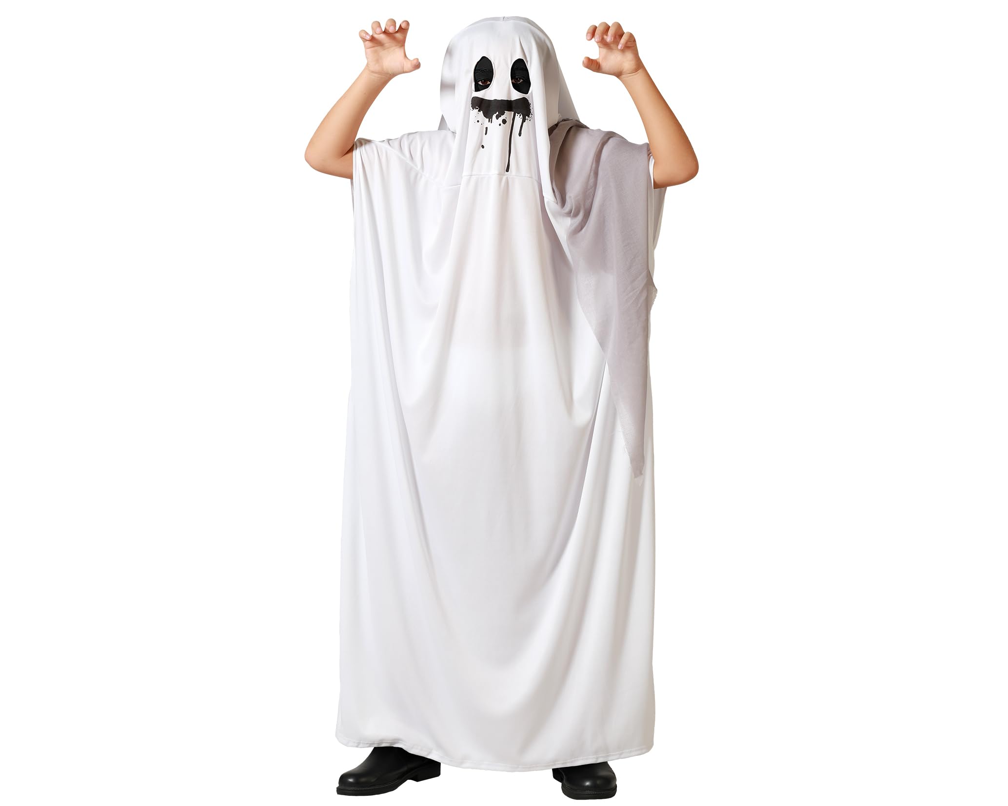 Atosa white ghost costume with hood child 10-12 years