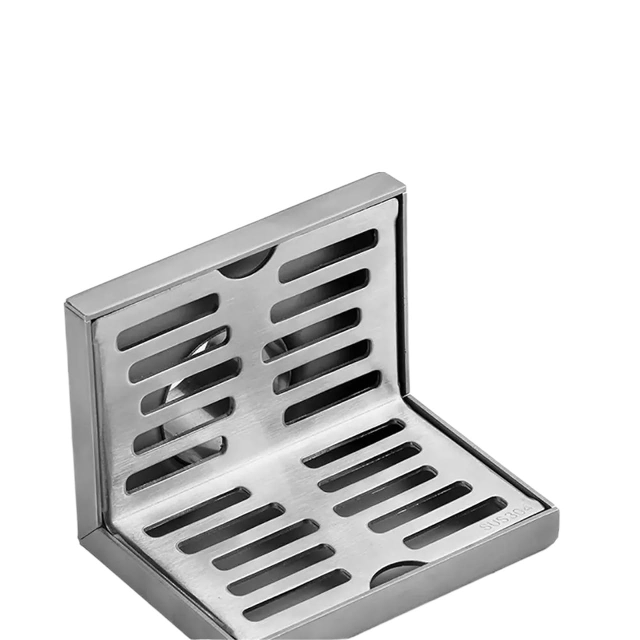 Cubierta de Acero Inoxidable Rectangular, Cubierta de Drenaje for Suelo de Esquina, Drenaje Lateral en Forma de L, 10cm, Desgaste de Pared for Cuarto de Ducha con balcón de 50 tuberías