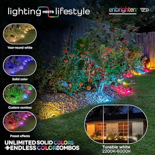 Enbrighten Vibe Eternity Landscape Lights 16.5ft 4 RGBWIC Pathway Lights