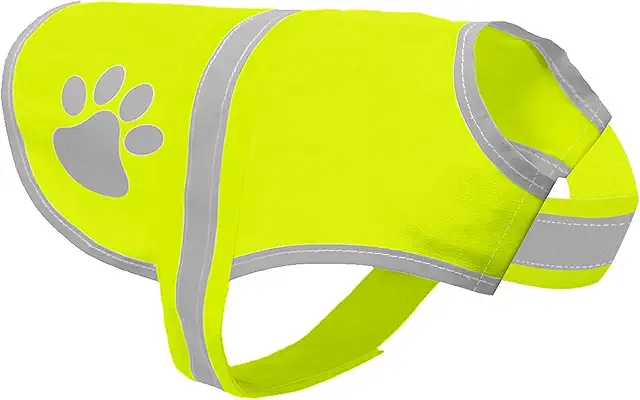 Gilet de Sécurité Réfléchissant pour Chien Haute Visibilité Jaune Taille L