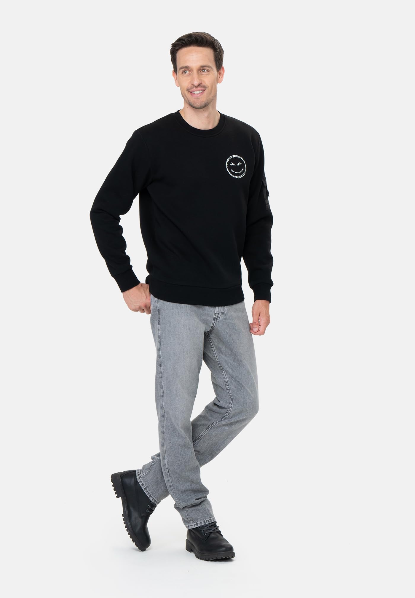 KEY LARGO Męska bluza Kltrip Round, Black (1100), 3XL