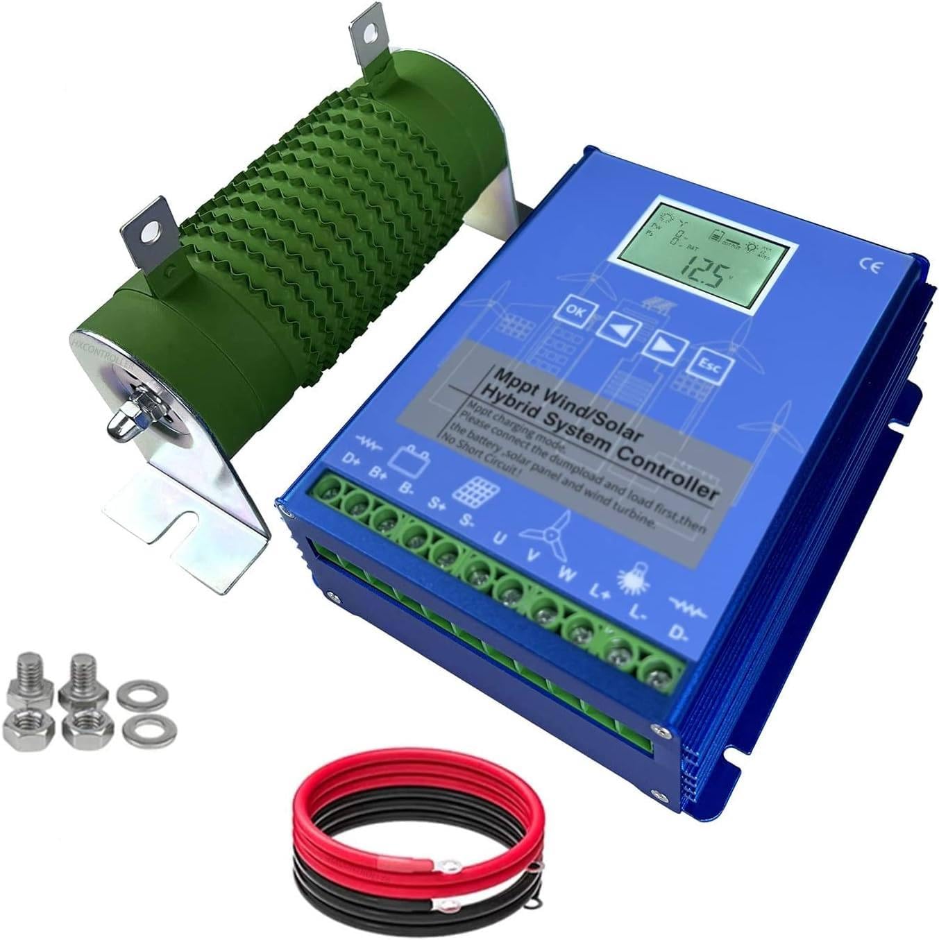 Hybrydowy regulator ładowania 6000 W-14000 W, podwójny zasilacz fotowoltaiczny i akumulatorowy, generator MPPT 24 V do systemów energii wiatrowej i słonecznej